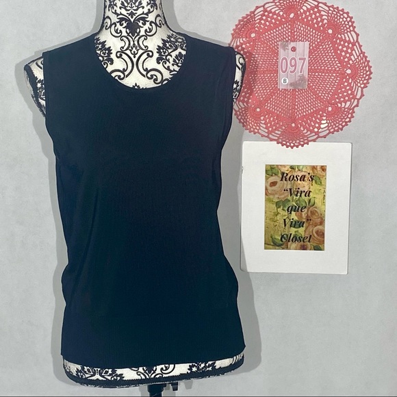 Merona Sleeveless Knit Tank Top Black Large - Picture 3 of 9